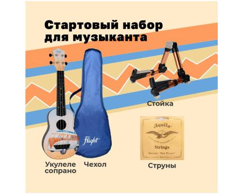 FLIGHT TUS-25 BUS PACK - Укулеле комплект ~ Серия Flight travel FLIGHT TUS-25 BUS PACK - Укулеле комплект ~ Серия Flight travel
