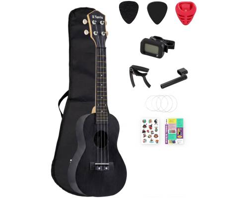 TERRIS PLUC-23 BK PACK - Укулеле комплект ~ Серия Terris plastic