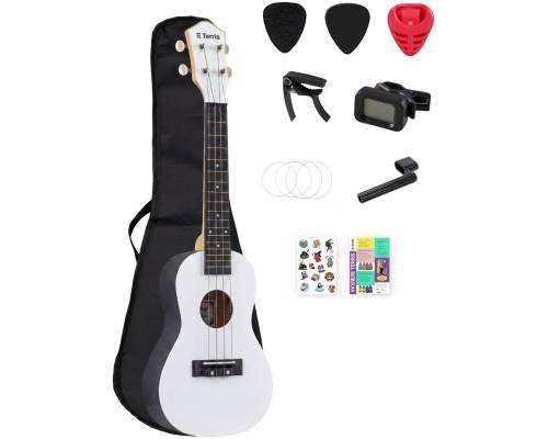 TERRIS PLUC-23 WH PACK - Укулеле комплект ~ Серия Terris plastic