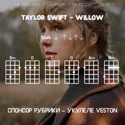 WILLOW - Аккорды для укулеле - TAYLOR SWIFT