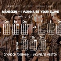 I WANNA BE YOUR SLAVE - Аккорды для укулеле - MANESKIN